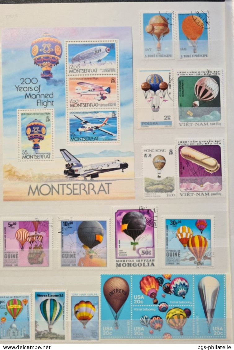 Collection De Timbres Sur Le Thème Des Montgolfières. - Collections (sans Albums)