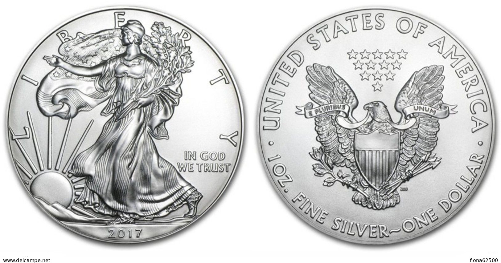 ETATS-UNIS . 1 DOLLAR SILVER EAGLE . 2017 . - 2007-…: Presidents