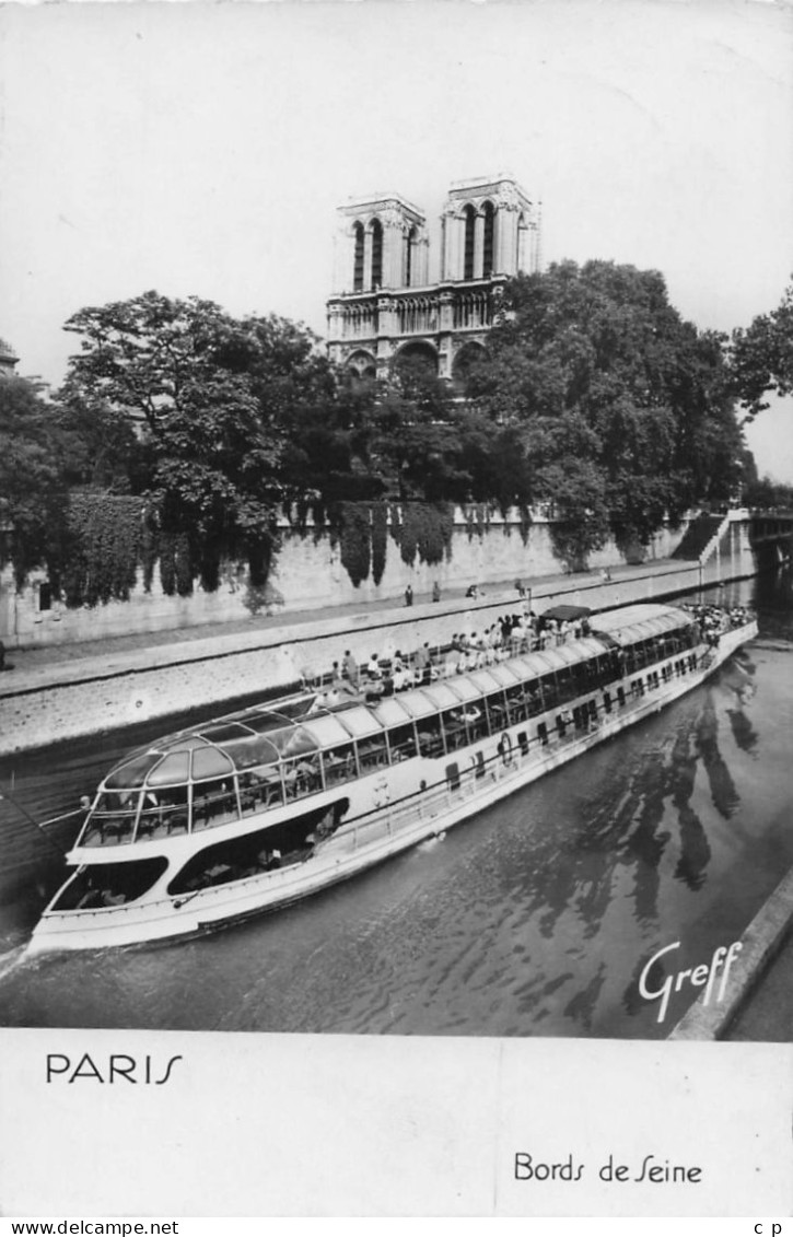 Paris - Peniche Touristique - Bords De Seine -  CPSM °J - La Seine Et Ses Bords