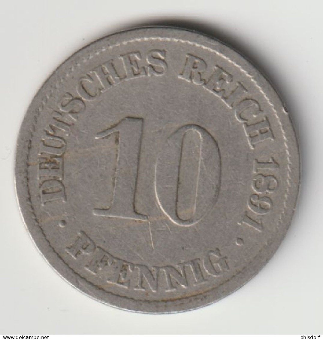 DEUTSCHES REICH 1891 A: 10 Pfennig, KM 12 - 10 Pfennig