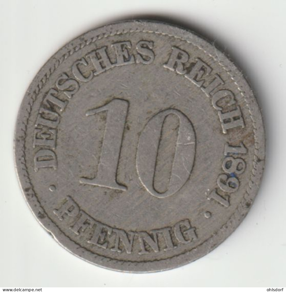 DEUTSCHES REICH 1891 A: 10 Pfennig, KM 12 - 10 Pfennig