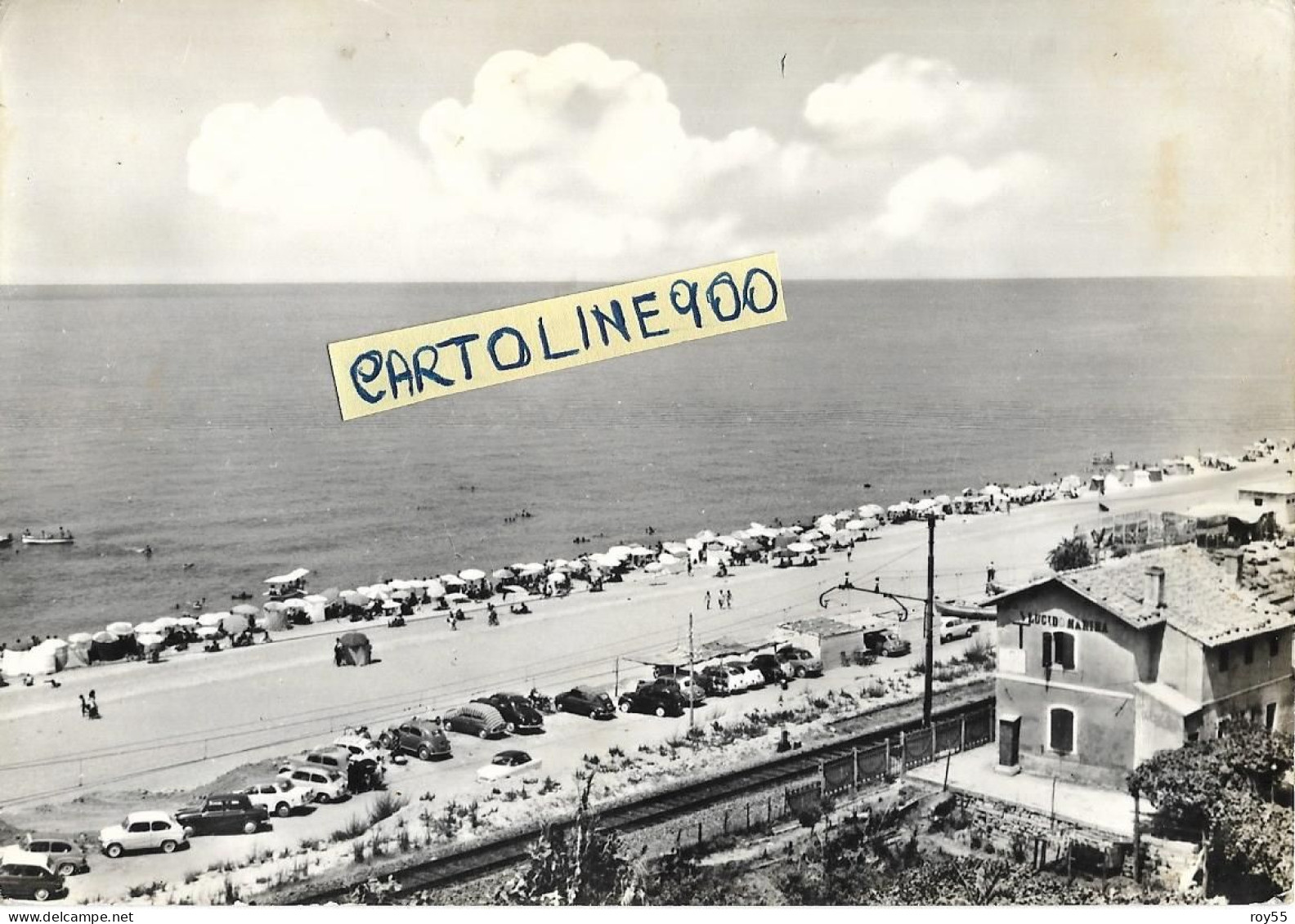 Calabria Cosenza S.lucido Marina Veduta Panoramica Stazione Ferroviaria San Lucido Anni 60 - Stations Without Trains