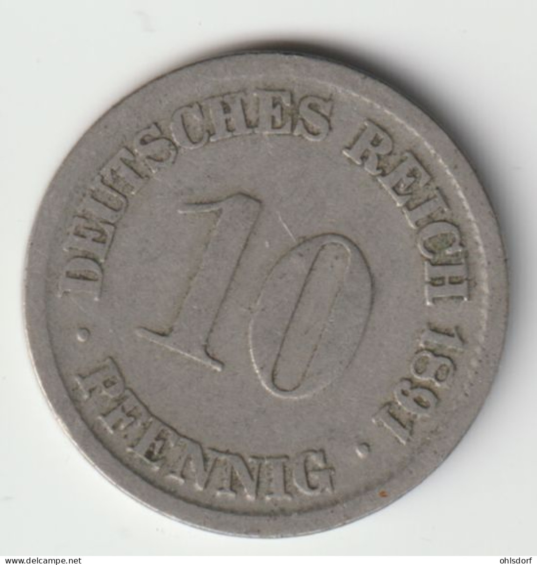 DEUTSCHES REICH 1891 D: 10 Pfennig, KM 12 - 10 Pfennig