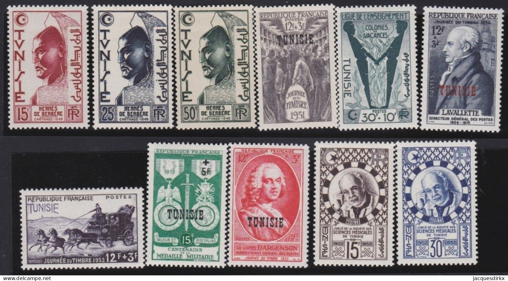 Tunisie   .  Y&T   .    11 Timbres   .      *    .    Neuf Avec Gomme - Nuovi