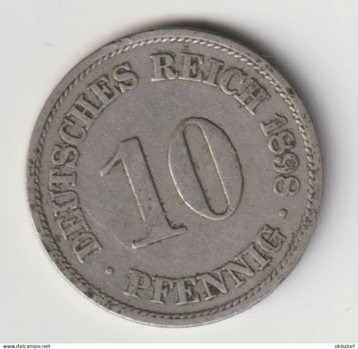 DEUTSCHES REICH 1898 A: 10 Pfennig, KM 12 - 10 Pfennig