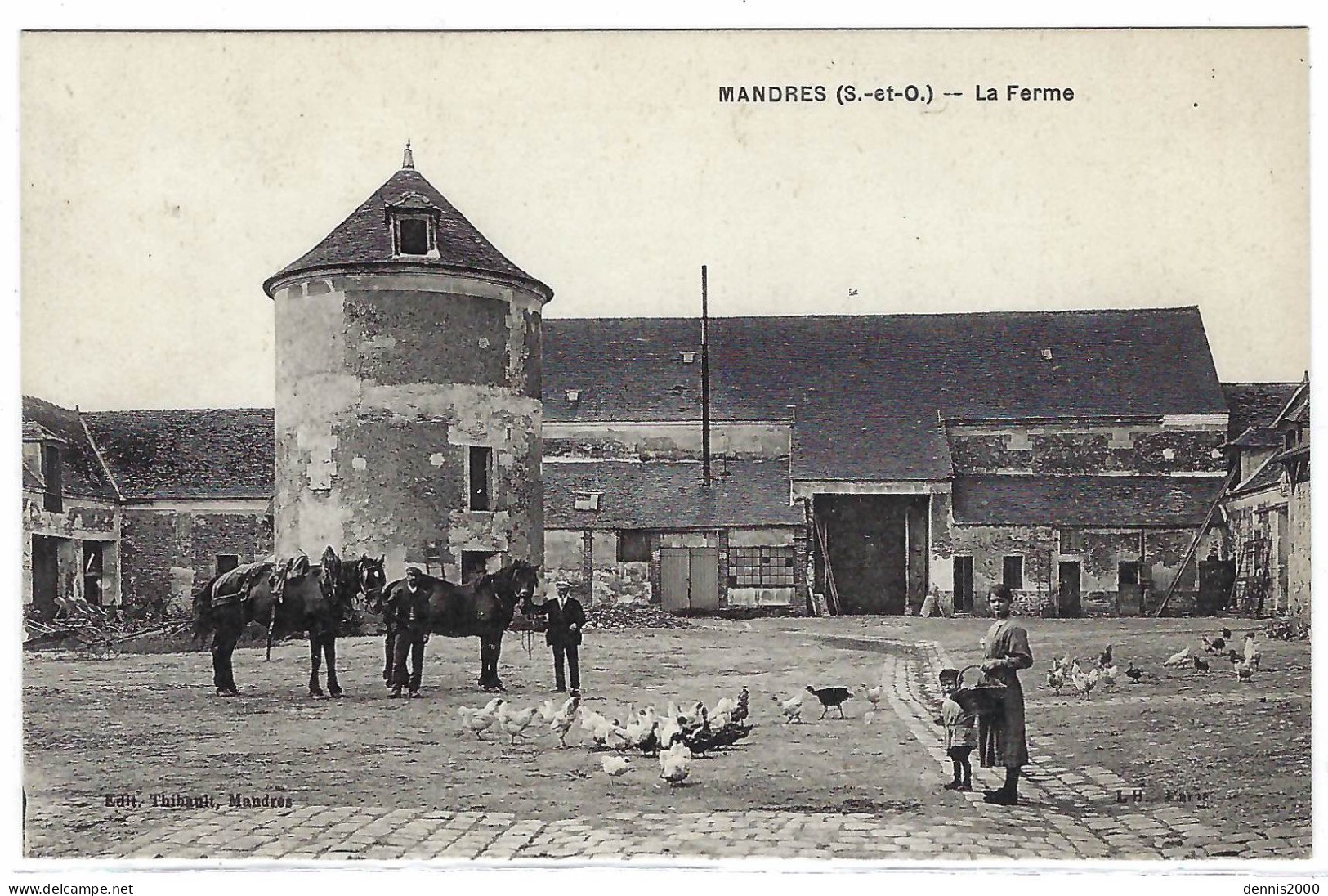 MANDRES (94) - La Ferme (vue Intérieure) - Ed. Thibault, Mandres - Mandres Les Roses