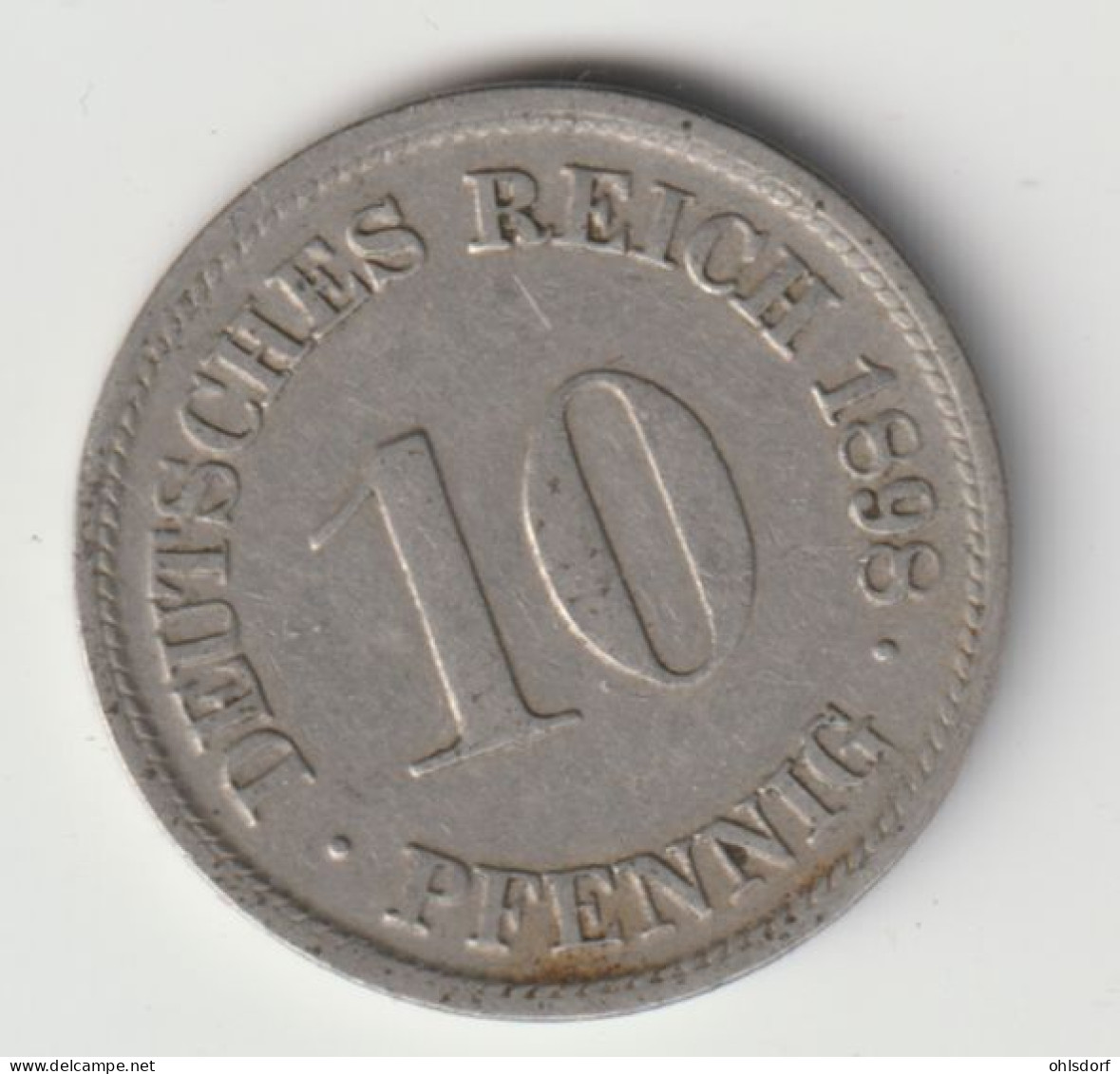 DEUTSCHES REICH 1898 D: 10 Pfennig, KM 12 - 10 Pfennig