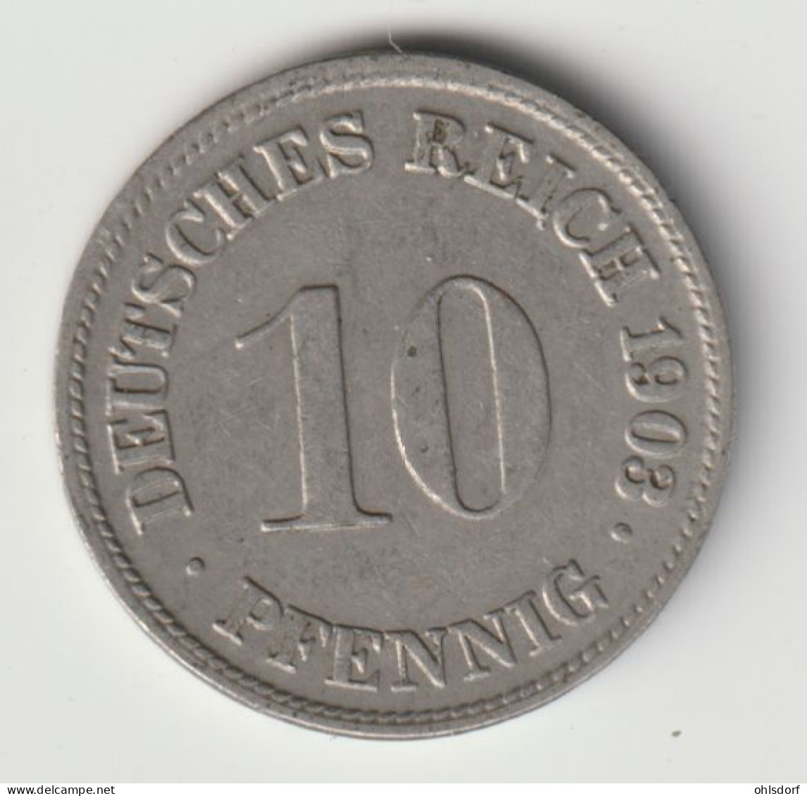 DEUTSCHES REICH 1903 D: 10 Pfennig, KM 12 - 10 Pfennig