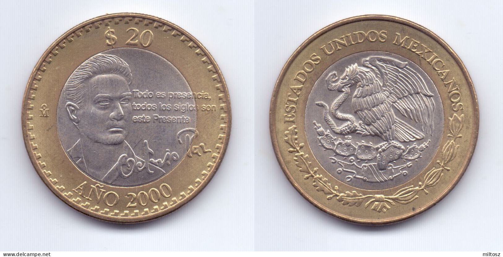 Mexico 20 Pesos 2000 Octavio Paz - Mexique
