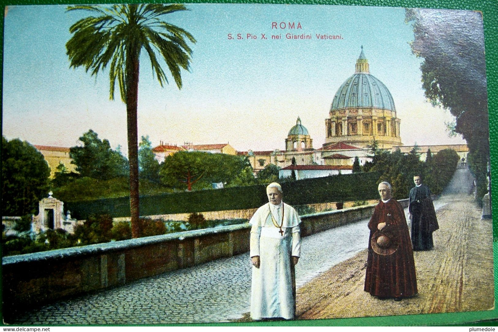 Cpa PAPE  PIE X Dans Les Jardins Du VATICAN , S.S PIO X NEI GIARDINI VATICANI  Colorisée - Vaticano (Ciudad Del)