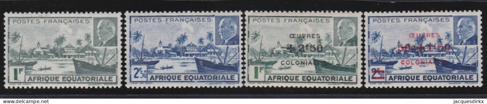 Afrique Equatoriale Française   .  Y&T   .    4 Timbres  .      *    .    Neuf Avec Gomme - Neufs