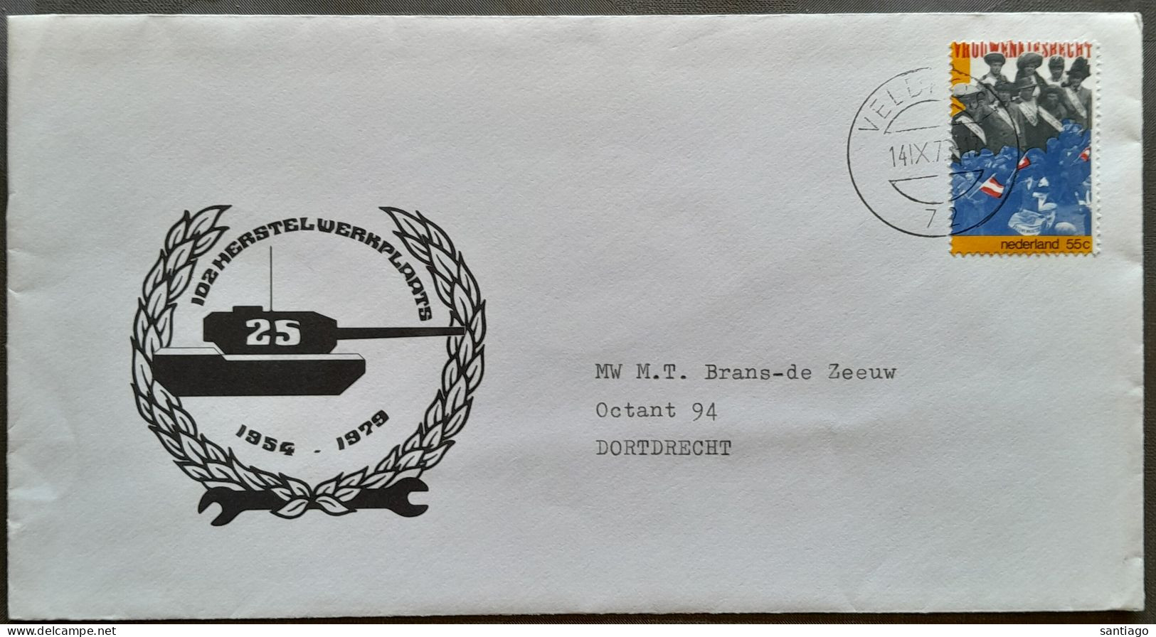 Brief  Met Vermelding " 102 Herstelwerkplaats "  1954 - 1979  Met Nr 1115 Vrouwenkiesrecht - Covers & Documents