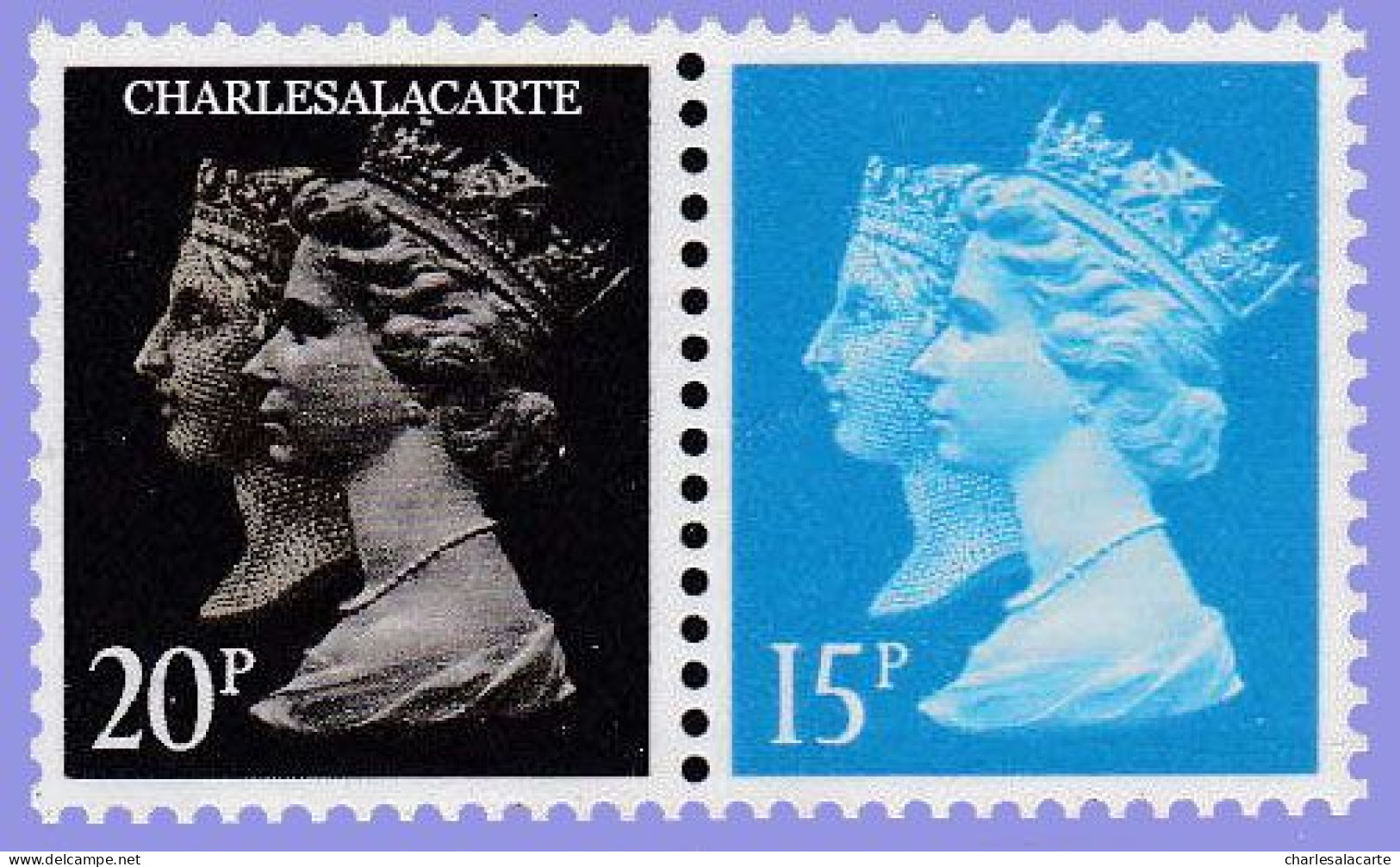 GREAT BRITAIN 1990 MACHIN 1d. BLACK ANNIV. 20p. BLACK  H.  2B PHOS. + 15p. LEFT BAND  S.G. 1470 + 1468   U.M. / N.S.C. - Machins