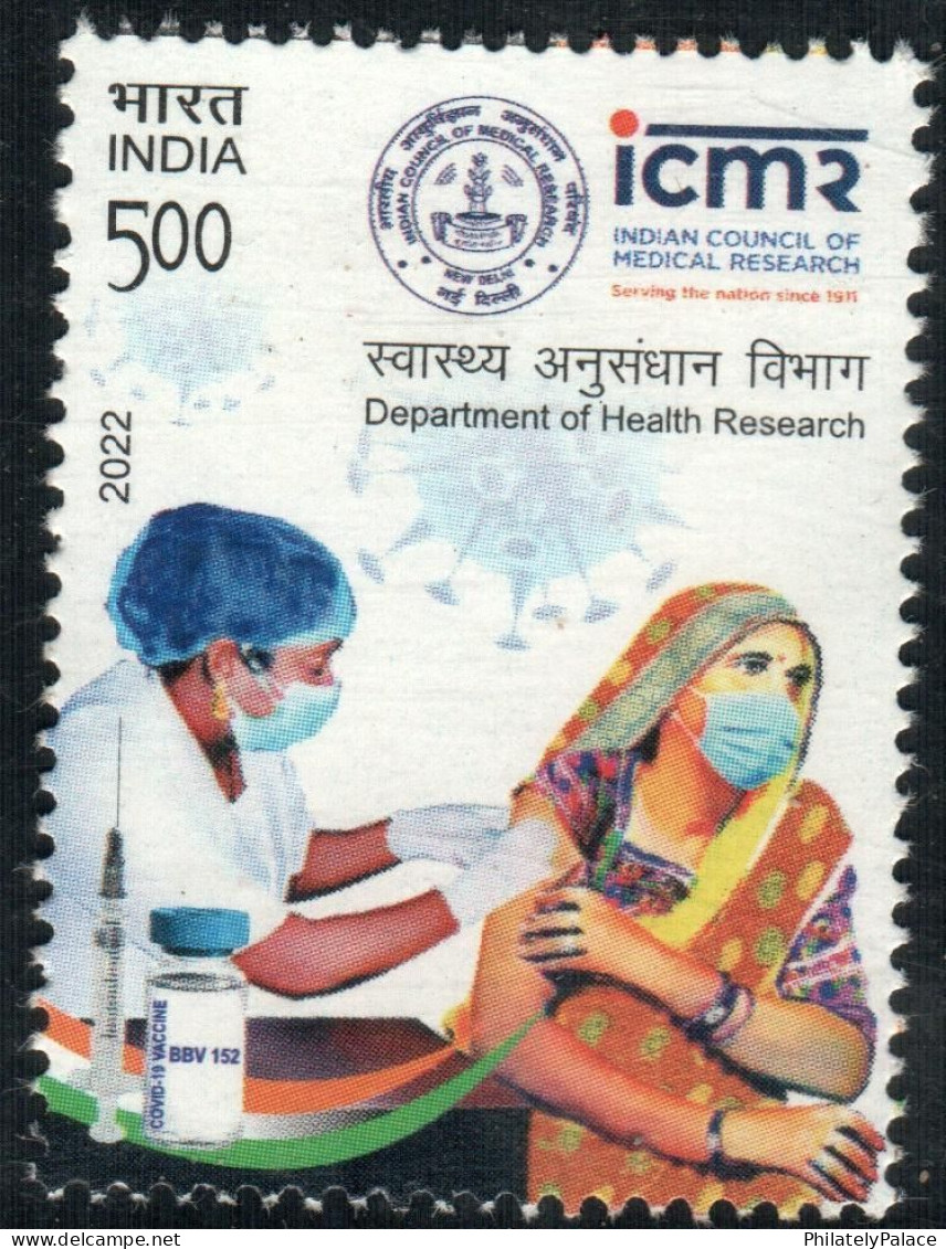 India 2022 ICMR Vaccine, COVID-19 ,Coronavirus, Vaccination Drive ,Doctor,Nurse, Virus, Full Sheet MNH (**) Inde Indien - Neufs