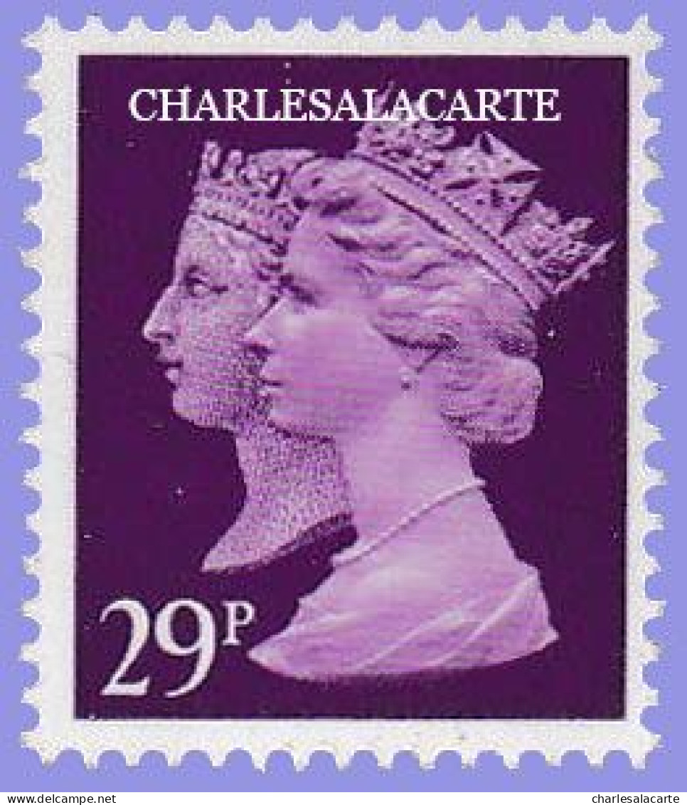 GREAT BRITAIN 1990 MACHIN 1d. BLACK ANNIV. 29p. VIOLET  HARRISON  2B PHOS.   S.G. 1472   U.M. / N.S.C. - Machins