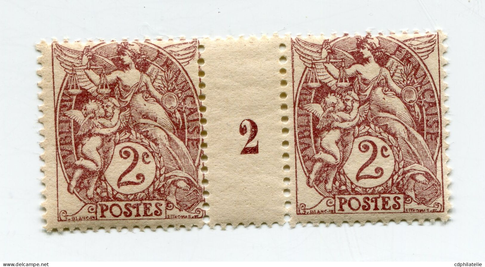 FRANCE N°108  ** TYPE BLANC IA EN PAIRE AVEC MILLESIME 2 ( 1902 ) - Millésimes