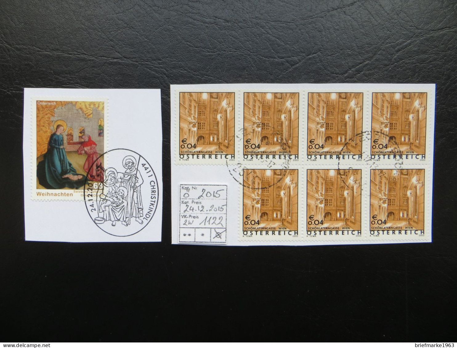 2015  " CHRISTKINDL "  Gestempelt 24.12.15 + 7er   LOT 1122 - Usados