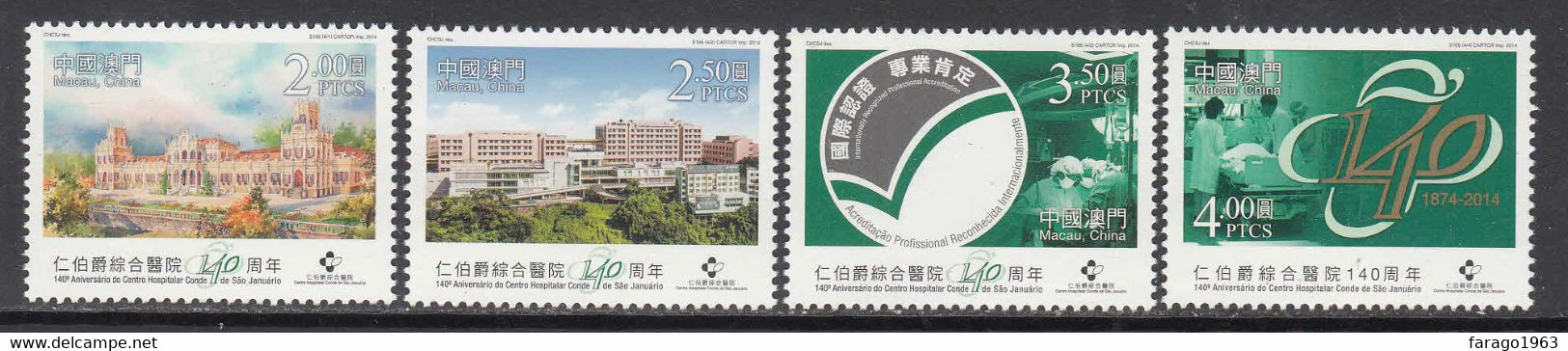 2014 Macau Sao Janueario General Hospital Health Complete Set Of 4 MNH @   FACE VALUE - Unused Stamps