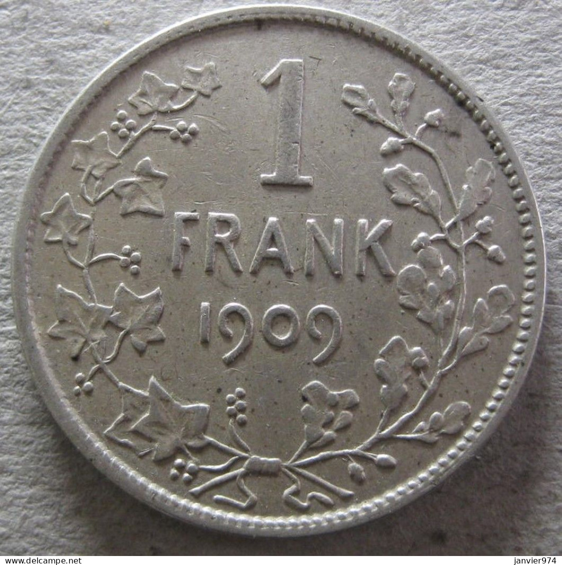 Belgique. 1 Franc 1909 Léopold II, Légende Flamand , En Argent, Superbe - 1 Frank