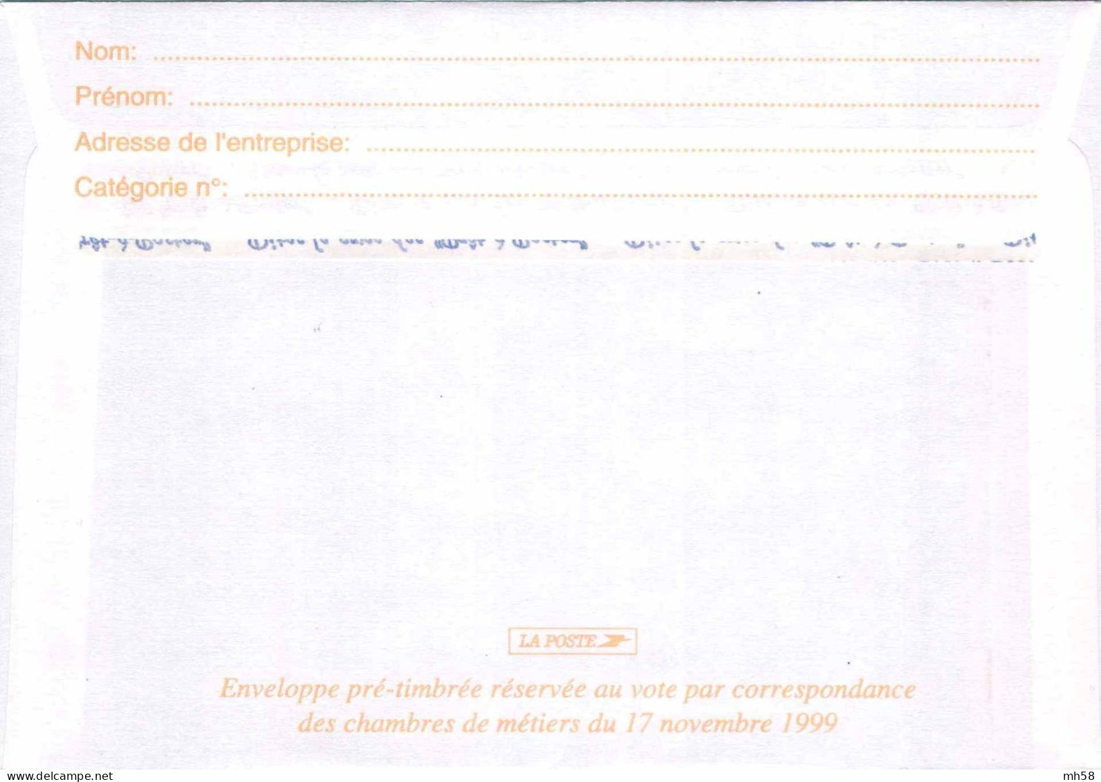 Entier FRANCE - PAP Enveloppe élection Chambre Métiers Haute-Garonne Neuf ** - TVP Luquet La Poste Rouge - Prêts-à-poster: Réponse /Luquet