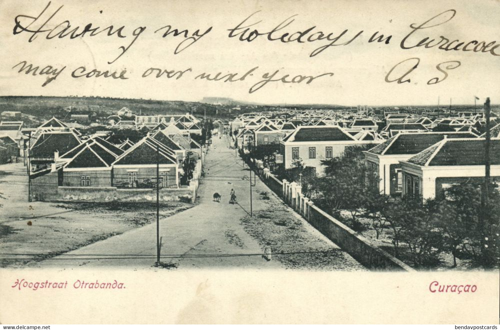 Curacao, W.I., WILLEMSTAD, Otrabanda Hoogstraat (1900s) Gebr. Jonckheer Postcard - Curaçao