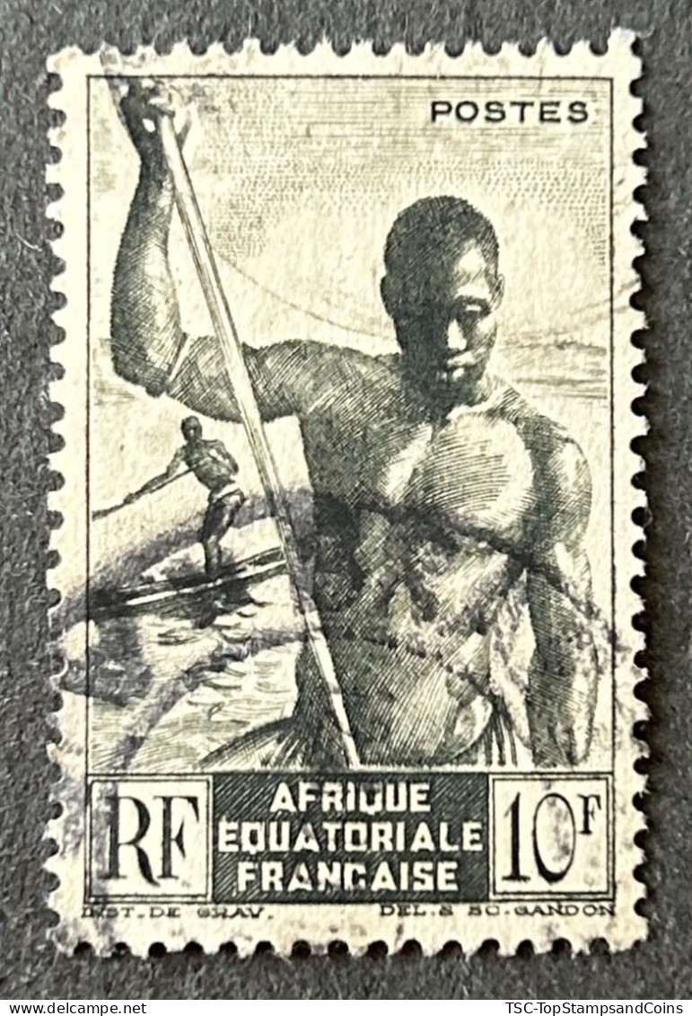 FRAEQ0223U1 - Local Motives - Fishermen Of Niger - 10 F Used Stamp - AEF - 1947 - Used Stamps