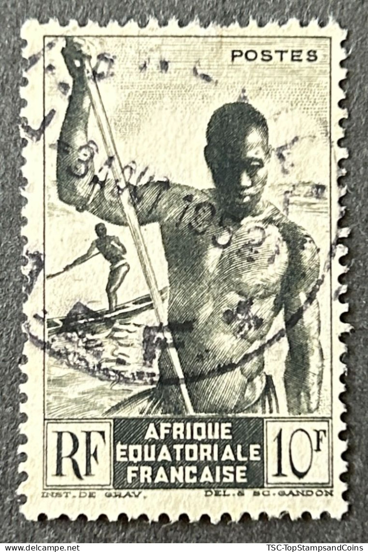 FRAEQ0223U2 - Local Motives - Fishermen Of Niger - 10 F Used Stamp - AEF - 1947 - Gebraucht