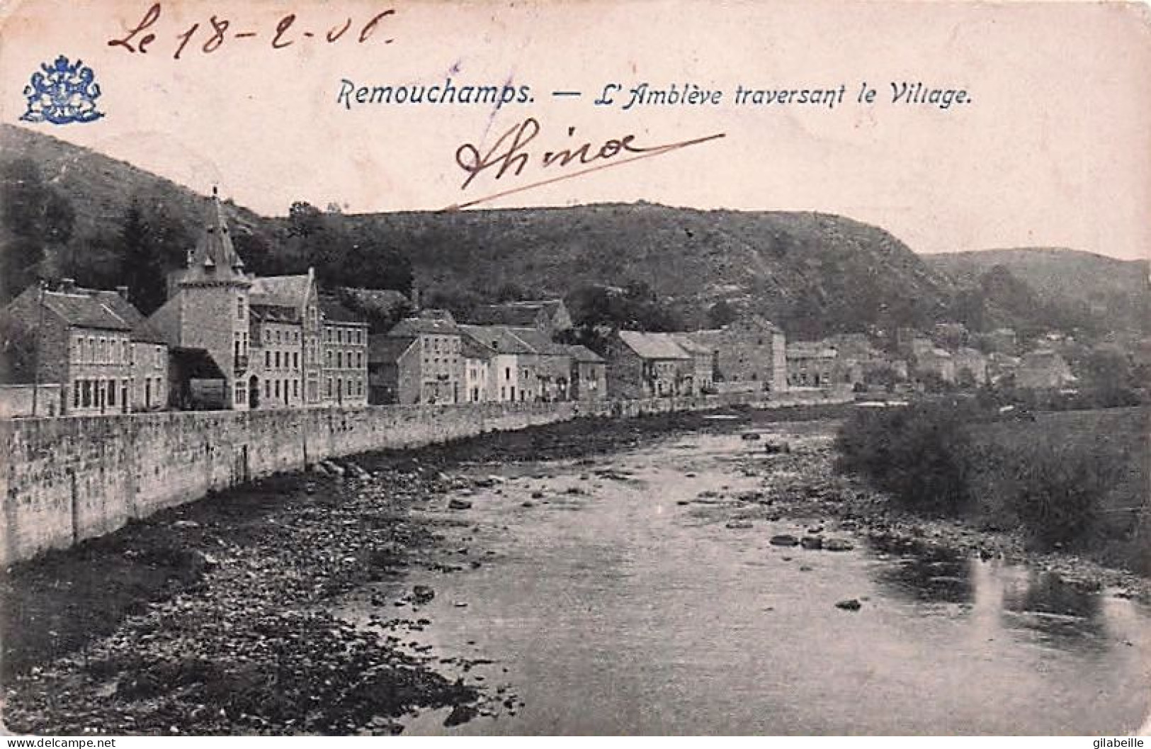 Aywaille -  REMOUCHAMPS - L'Ambleve Traversant Le Village - 1906 - Aywaille