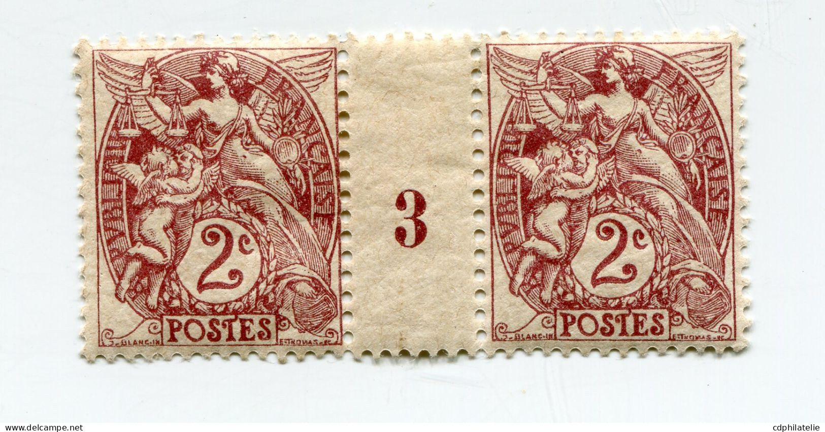 FRANCE N°108  ** TYPE BLANC IB EN PAIRE AVEC MILLESIME 3 ( 1903 ) - Millesimi