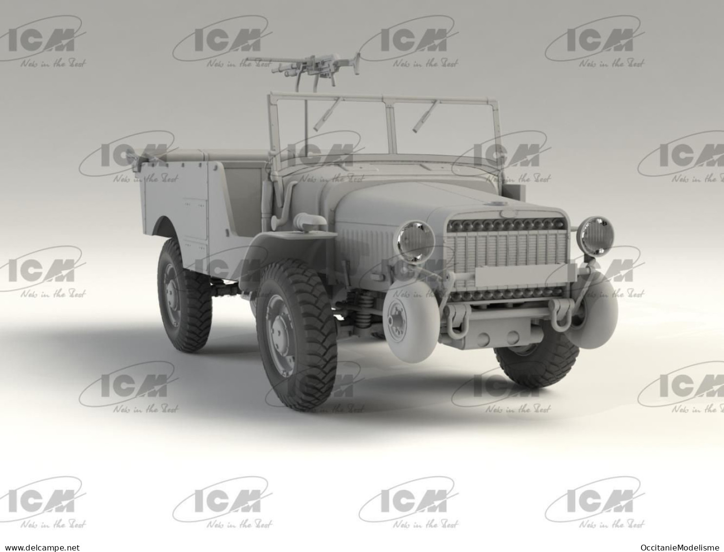 ICM - Laffly V15T Avec Hotchkiss MG Maquette Kit Plastique Réf. 35572 Neuf NBO 1/35 - Véhicules Militaires