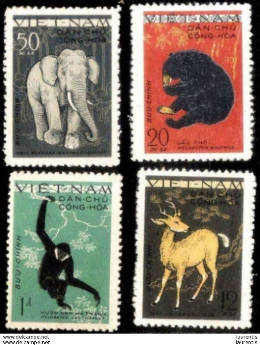 2590  Bears - Elephants - Deers - Monkeys - North Vietnam Yv 216-19 - MNH - 9,75 (40) - Ours