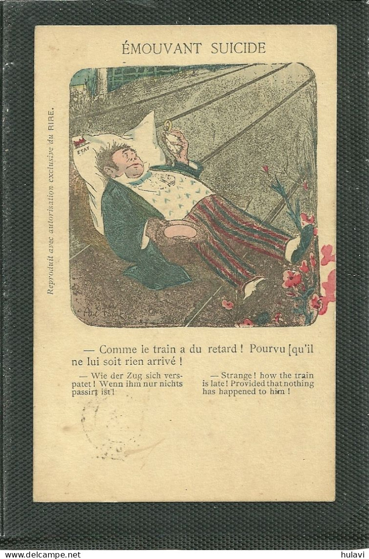 EMOUVANT SUICIDE - COMME LE TRAIN A DU RETARD ! POURVU QU IL NE LUI SOIT RIEN ARRIVE ! (ref A18) - Faivre