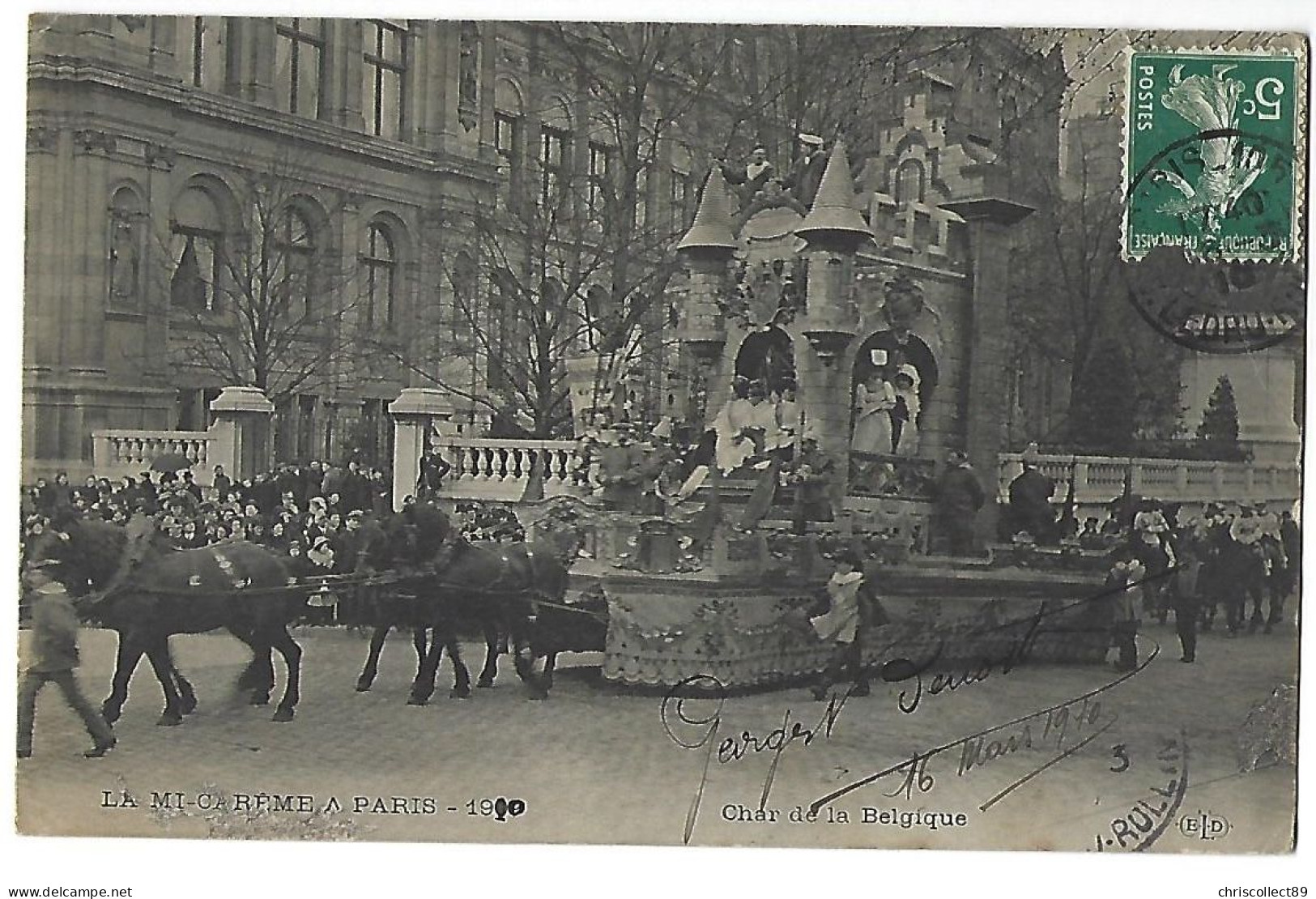 Carte Postale : Paris   La Mi Carême A Paris - Char De La Belgique - Lotes Y Colecciones