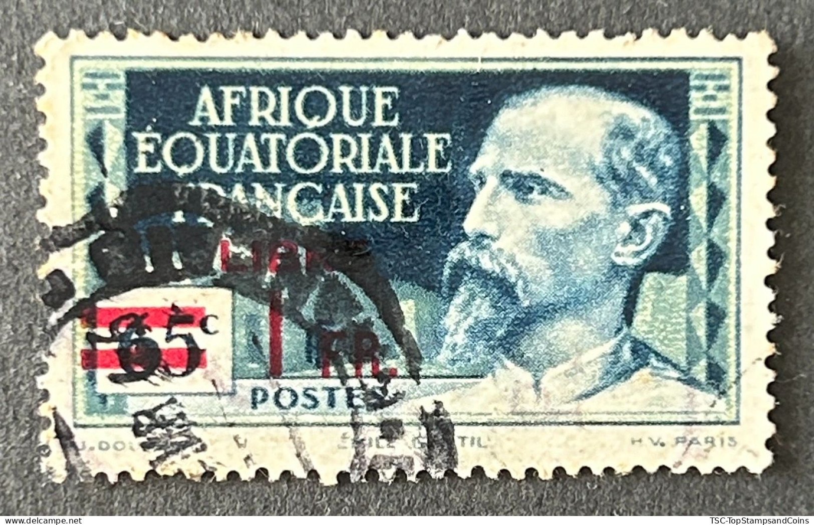 FRAEQ0140U - Emile Gentil - Overprinted LIBRE And Surcharged 1 F Over 65 C Used Stamp - AEF - 1940 - Used Stamps