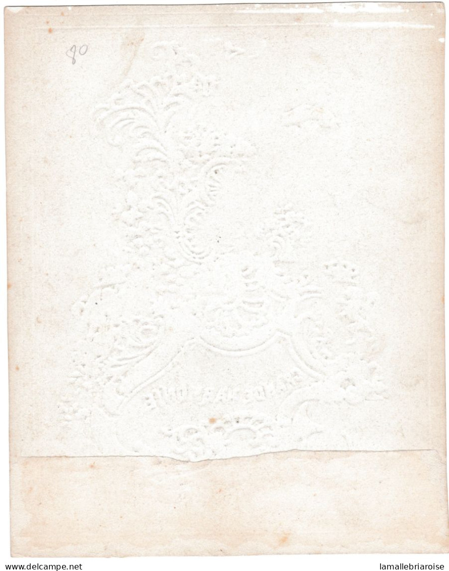 Belgique, "Carte Porcelaine" Porseleinkaart, Societe Royale De La Grande Harmonie 1859, Lith Bruxelles, 175x218mm - Cartoline Porcellana