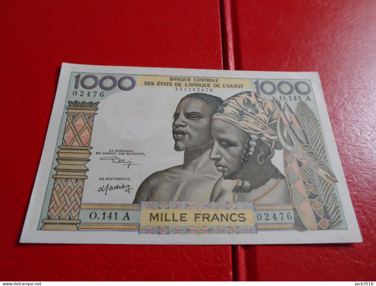 Billet 1000 Francs Côte D'ivoire 1965 Spl/au 02476 - Other - Africa