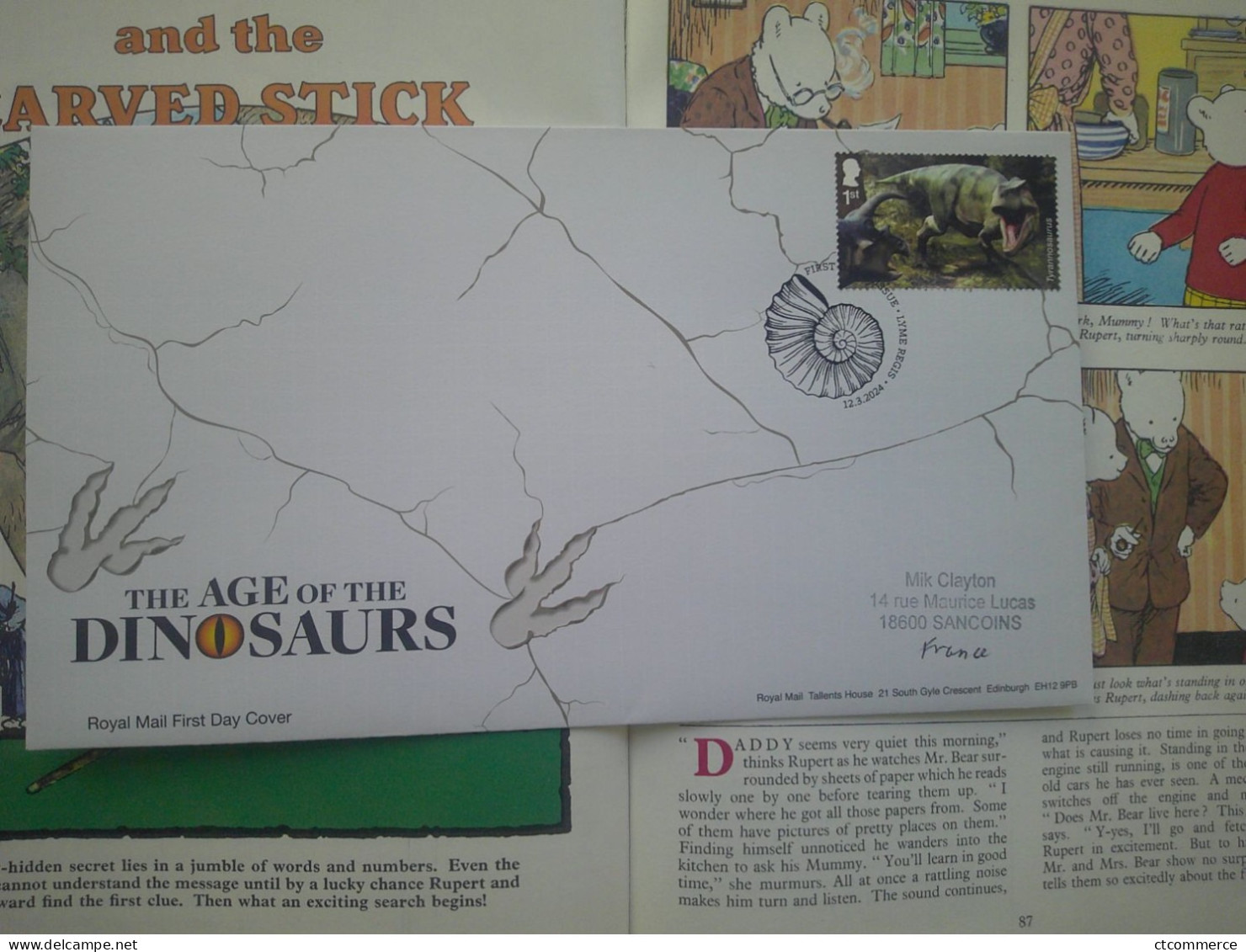 12 covers avec stamps The Age of the Dinosaurs, 12 enveloppes avec timbres L'Âge des Dinosaures, FDC