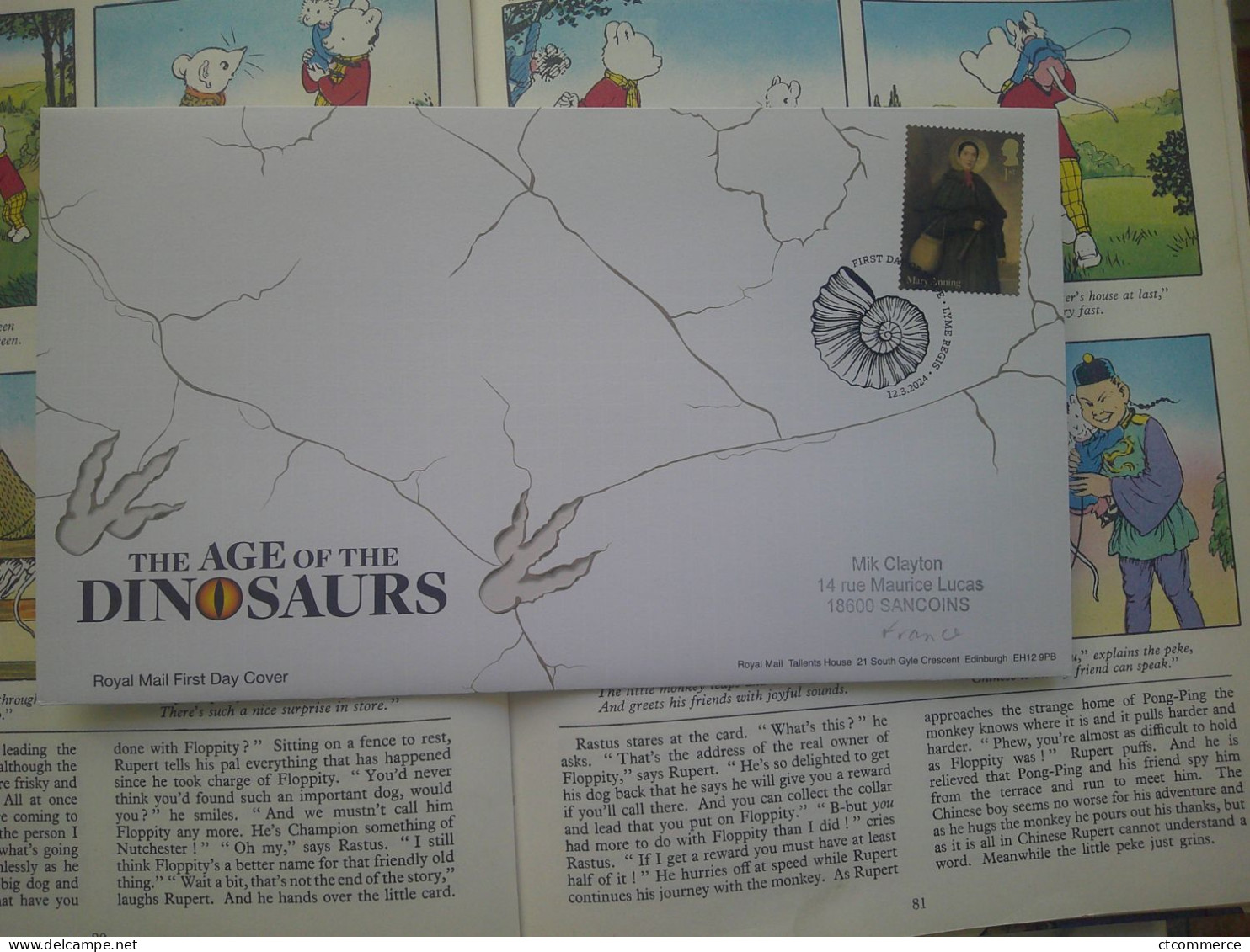 12 covers avec stamps The Age of the Dinosaurs, 12 enveloppes avec timbres L'Âge des Dinosaures, FDC