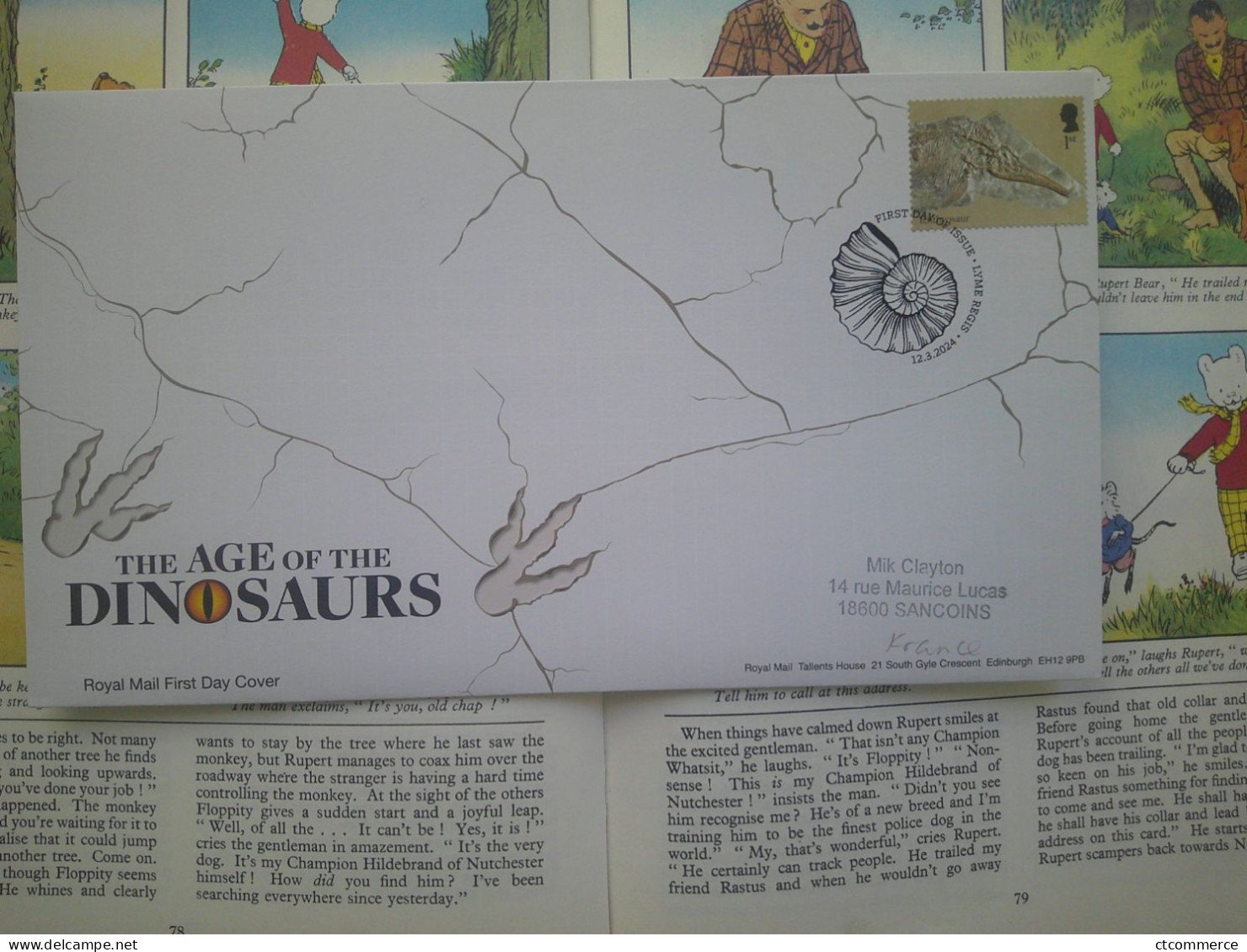 12 covers avec stamps The Age of the Dinosaurs, 12 enveloppes avec timbres L'Âge des Dinosaures, FDC