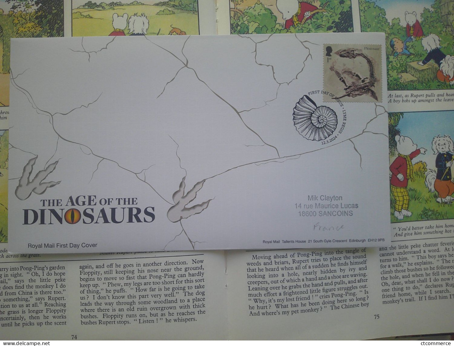 12 covers avec stamps The Age of the Dinosaurs, 12 enveloppes avec timbres L'Âge des Dinosaures, FDC