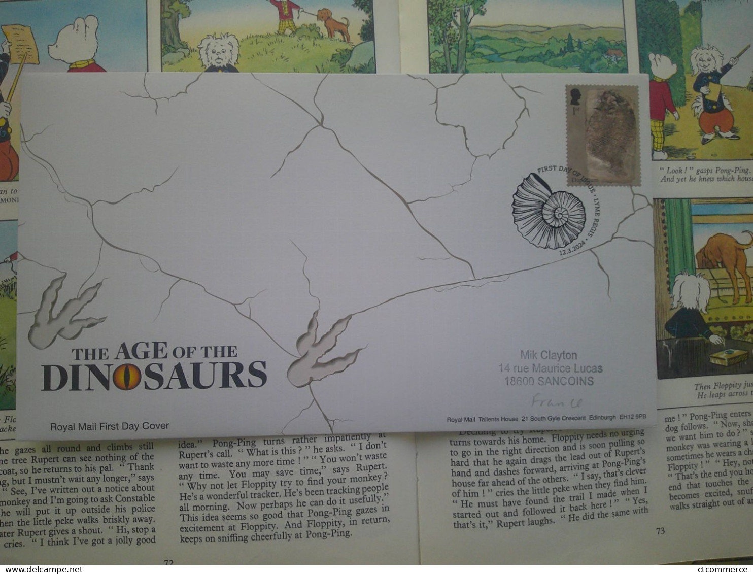 12 covers avec stamps The Age of the Dinosaurs, 12 enveloppes avec timbres L'Âge des Dinosaures, FDC