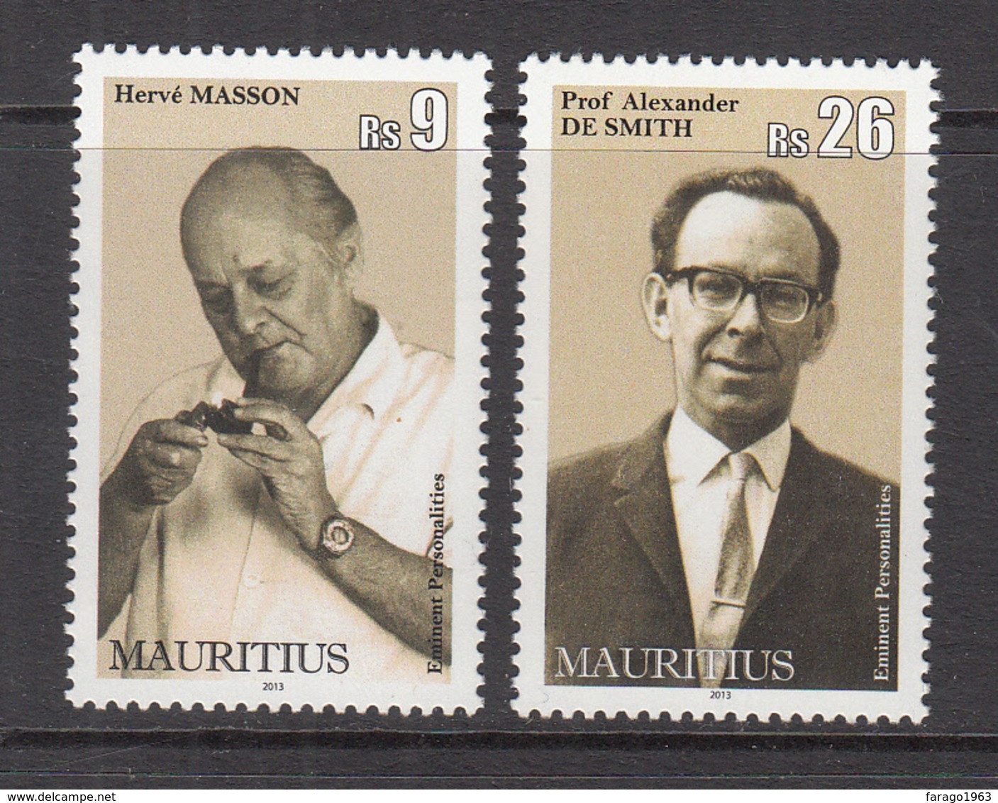 2013 Mauritius Famous Men Painter, Constitutional Commissioner Set Of 2  MNH - Mauritius (1968-...)