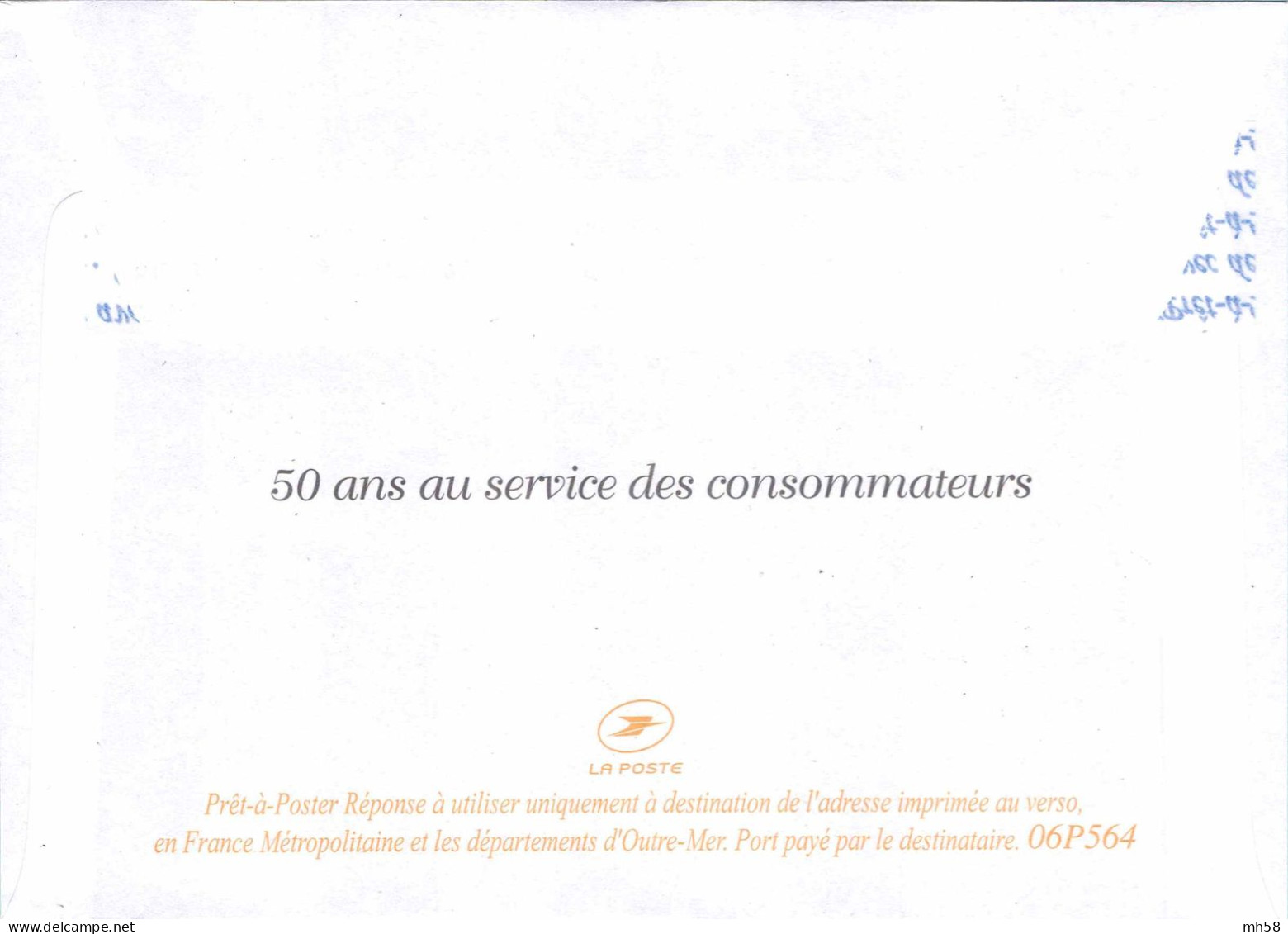Entier FRANCE - PAP Enveloppe Postréponse Que Choisir 06P564 Neuf ** - TVP Lamouche Rouge - Prêts-à-poster:Answer/Lamouche