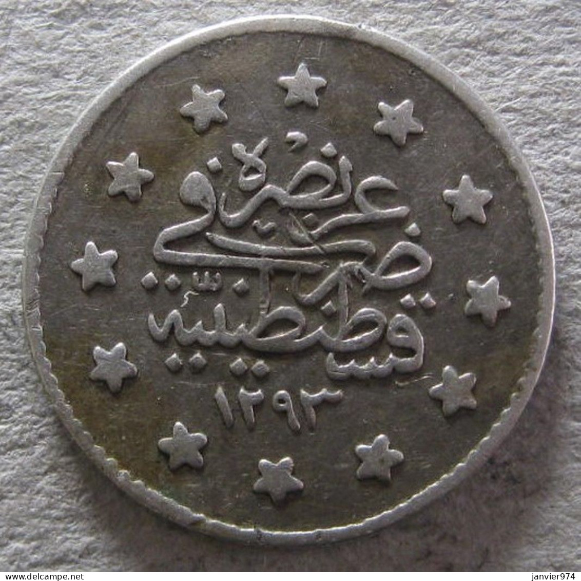 Turquie , 1 Kurus AH 1293 Year 24 – 1908, Abdul Hamid II, En Argent , KM# 735 - Türkei