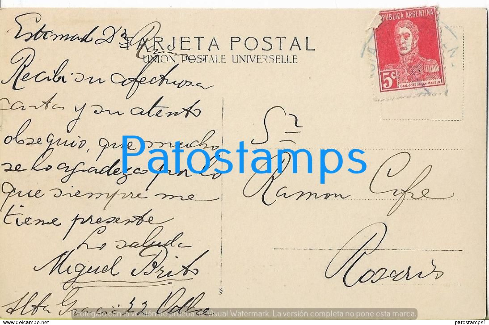 226719 ARGENTINA CORDOBA ALTA GRACIA LA BOLSA VISTA PARCIAL CIRCULATED TO ROSARIO POSTAL POSTCARD - Argentina