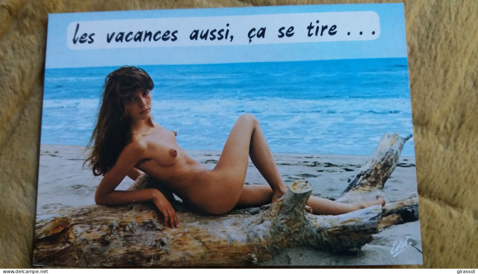 CPM  PIN UP  NATURISTE FEMME  NUE NU NU NATURISME ED ESTEL LES VACANCES AUSSI CA SE TIRE BOIS FLOTTANT - Pin-Ups