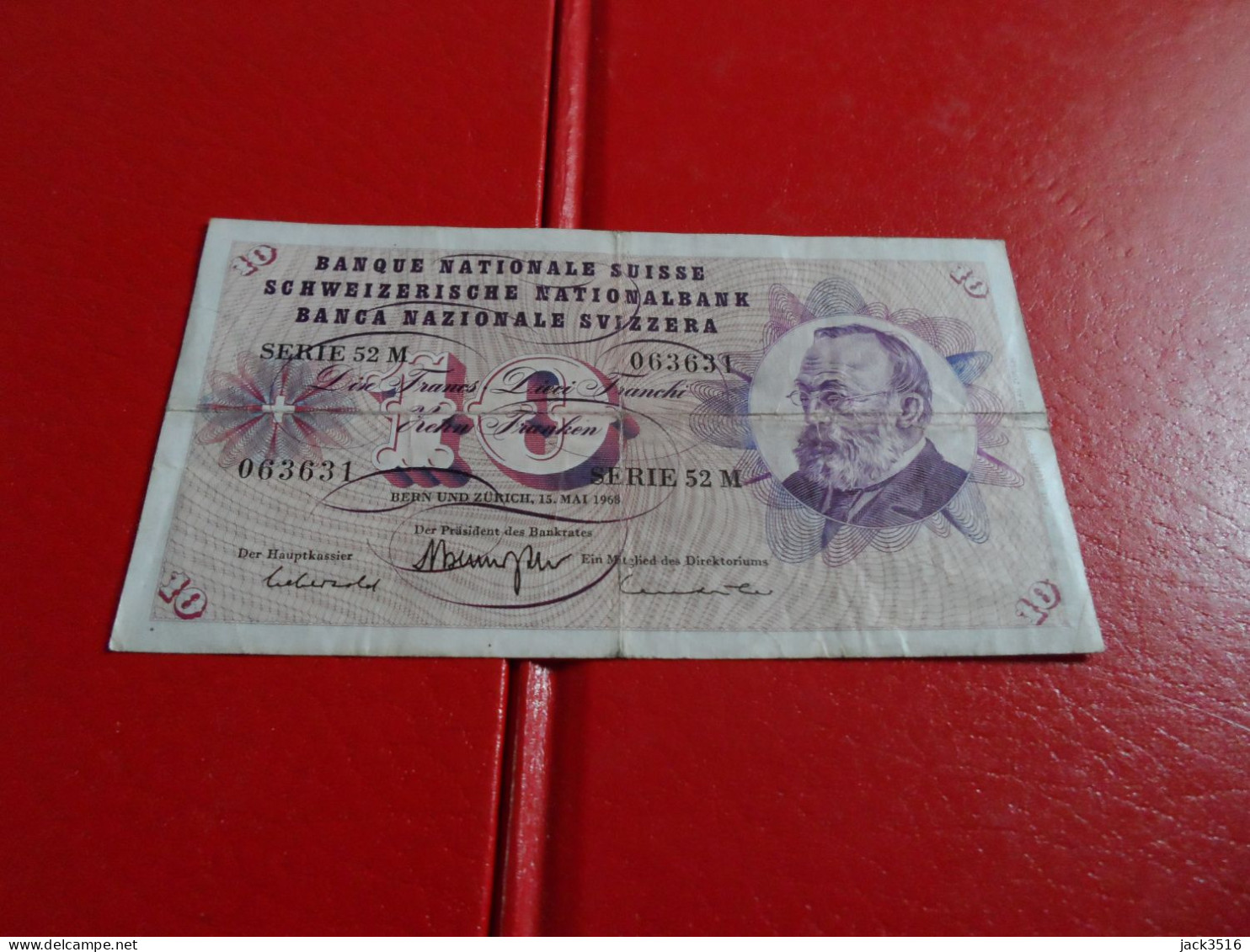Billet 10 Francs Suisse 1968 - Suiza