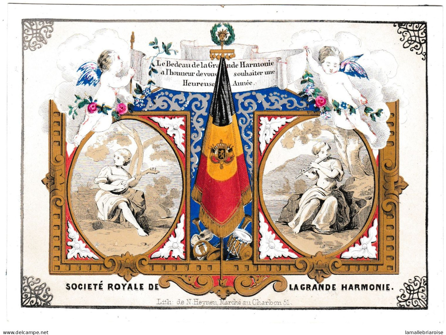 Belgique, "Carte Porcelaine" Porseleinkaart, Societe Royale De La Grande Harmonie, Lith Bruxelles, 160x117mm - Cartoline Porcellana