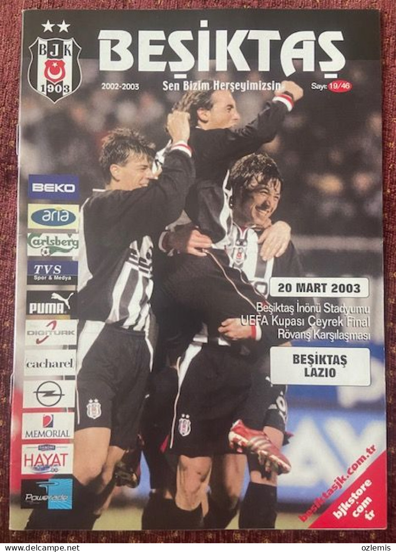 BESIKTAS -LAZIO   ,UEFA CUP LEAGUE   ,MATCH SCHEDULE 2003 - Libri