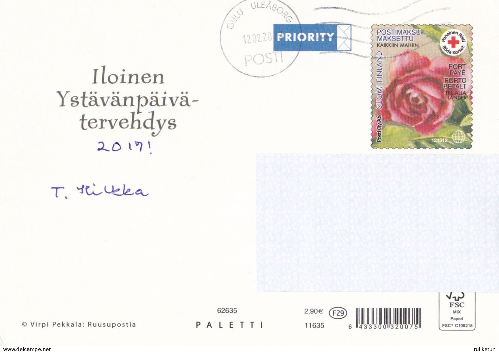 Postal Stationery - Girl Bringing A Letter And Flowers - Red Cross 2020 - Suomi Finland - Postage Paid - Entiers Postaux